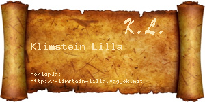 Klimstein Lilla névjegykártya